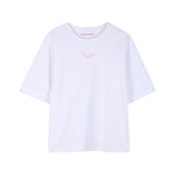 Zadig&Voltaire - X60534-10P – Camiseta de manga corta de punto flameado con estampado trasero - Niña