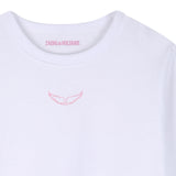 Zadig&Voltaire - X60534-10P – Camiseta de manga corta de punto flameado con estampado trasero - Niña