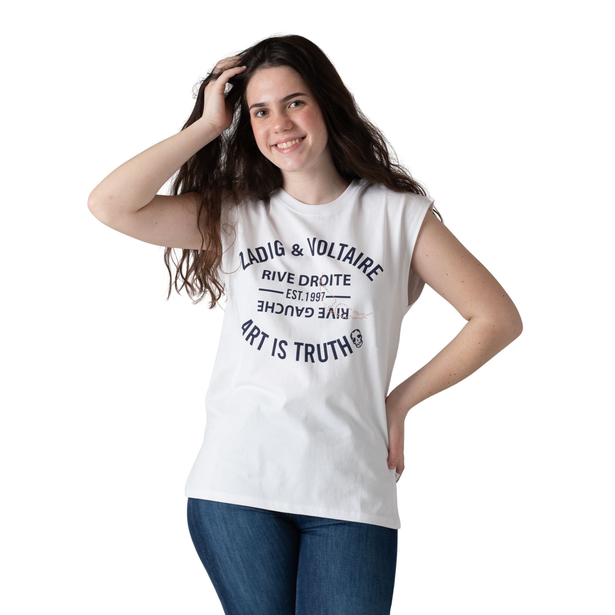 Camiseta blanca niña Zadig & Voltaire | Estilo Urbano Konestilochic
