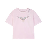 Zadig&Voltaire - X60791-44A - Camiseta rosa de manga corta 100% algodón - Niña