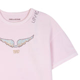 Zadig&Voltaire - X60791-44A - Camiseta rosa de manga corta 100% algodón - Niña