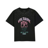 Zadig&Voltaire - X60792-96 - Camiseta negra oversize de manga corta 100% algodón - Niña