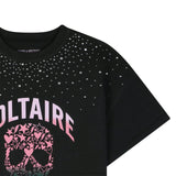 Zadig&Voltaire - X60792-96 - Camiseta negra oversize de manga corta 100% algodón - Niña