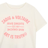 Zadig&Voltaire - X60793-195 - Camiseta blanca de manga corta 100% algodón con estampado delantero - Niña