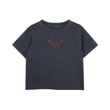 Zadig&Voltaire - X60793-849 - Camiseta azul marino de manga corta 100% algodón con estampado delantero - Niña