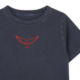 Zadig&Voltaire - X60793-849 - Camiseta azul marino de manga corta 100% algodón con estampado delantero - Niña