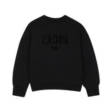 Zadig&Voltaire - X60799-09B - Sudadera negra 100% algodón orgánico con estampado de tachuelas - Niña