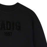 Zadig&Voltaire - X60799-09B - Sudadera negra 100% algodón orgánico con estampado de tachuelas - Niña