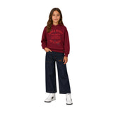 Zadig&Voltaire - X60801-954 - Sudadera granate 100% algodón con capucha y logotipo con pedrería - Niña