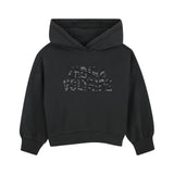 Zadig&Voltaire - X60801-96 - Sudadera negra 100% algodón con capucha y logotipo con pedrería - Niña