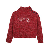 Zadig&Voltaire - X60805-954 - Jersey rojo de lana con cuello alto - Niña