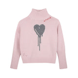 Zadig&Voltaire - X60807-F05 - Jersey rosa de lana con cuello alto - Niña