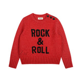 Zadig&Voltaire - X60809-954 - Jersey rojo de lana con bordado delantero - Niña