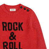 Zadig&Voltaire - X60809-954 - Jersey rojo de lana con bordado delantero - Niña