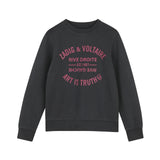 Zadig&Voltaire - X60867-96 - Sudadera gris oscuro 100% algodón - Unisex niños