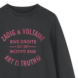 Zadig&Voltaire - X60867-96 - Sudadera gris oscuro 100% algodón - Unisex niños