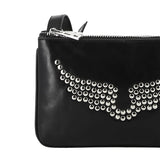 Zadig&Voltaire - X60881-09B - Bolso negro de mano imitación de cuero con cierre de cremallera (11,5x18,5 cm.)