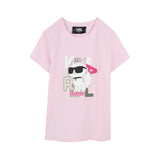 Karl Lagerfeld - Z30491_46P - Camiseta de manga corta de algodón orgánico - Niña