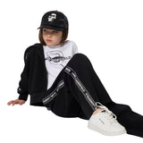 Karl - Z30597_09B – Pantalones deportivos de punto doble con cintura elástica y bolsillos - Niña