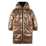Karl - Z30603_M22 – Anorak largo reversible con capucha y bolsillos y cierre con cremallera - Niña