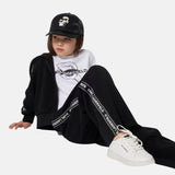 Karl - Z30609_09B – Sudadera de punto doble con capucha y bolsillos laterales - Niña