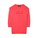 Karl - Z30614_98A – Vestido sudadera de jersey doble con bordado en relieve en la parte delantera - Niña