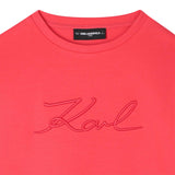 Karl - Z30614_98A – Vestido sudadera de jersey doble con bordado en relieve en la parte delantera - Niña