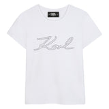 Karl - Z30941_195 – Camiseta de manga corta con ilustración delantera con pedrería - Niña