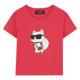 Karl - Z30942_98A – Camiseta de manga corta con ilustración con tinta de efecto metálico - Niña