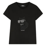 Karl - Z30945_09B – Camiseta de manga corta con bordado en voile de pedrería - Niña