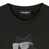Karl - Z30945_09B – Camiseta de manga corta con bordado en voile de pedrería - Niña
