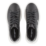 Karl - Z30978_09B – Sneakers bajas de piel de napa de vacuno con bordado en pedrería - Niña