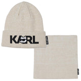 Karl - Z31013_576 – Conjunto de gorro y braga con insignia frontal de silicona y vuelta ancha - Niña