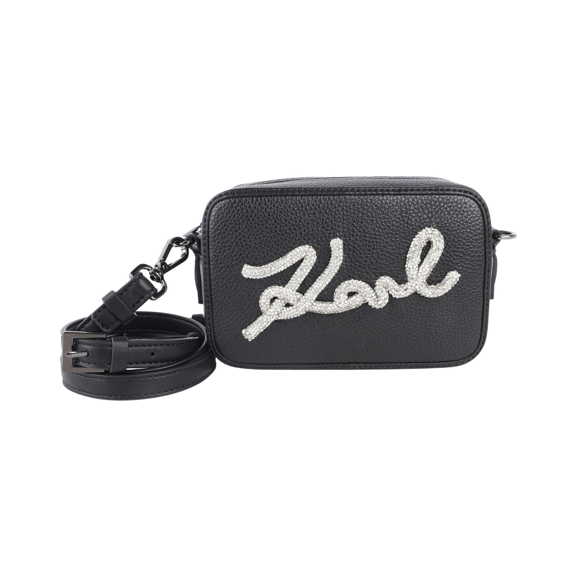 Bolso negro Karl Lagerfeld Signature con pedrería | Konestilochic