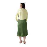 Karl Lagerfeld - Z31112-68J – Falda verde plisada con cintura elástica y forro de viscosa - Niña