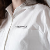 Karl Lagerfeld - Z31117-10P – Camisa blanca de manga larga de popelín 100% algodón - Niña