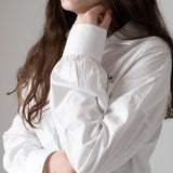 Karl Lagerfeld - Z31117-10P – Camisa blanca de manga larga de popelín 100% algodón - Niña