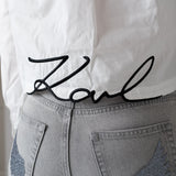 Karl Lagerfeld - Z31117-10P – Camisa blanca de manga larga de popelín 100% algodón - Niña