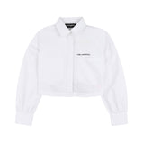 Karl Lagerfeld - Z31117-10P – Camisa blanca de manga larga de popelín 100% algodón - Niña