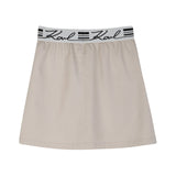 Karl Lagerfeld - Z31119-192 – Falda color piedra con cintura elástica y bolsillos - Niña