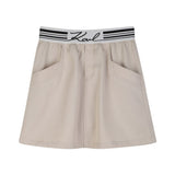 Karl Lagerfeld - Z31119-192 – Falda color piedra con cintura elástica y bolsillos - Niña
