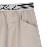Karl Lagerfeld - Z31119-192 – Falda color piedra con cintura elástica y bolsillos - Niña