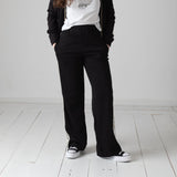 Karl Lagerfeld - Z31122-09B – Pantalones negros de punto doble con cintura elástica y bolsillos - Niña