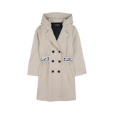 Karl Lagerfeld - Z31126-192 – Trench color piedra con capucha y forro de sarga repelente al agua - Niña
