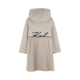 Karl Lagerfeld - Z31126-192 – Trench color piedra con capucha y forro de sarga repelente al agua - Niña