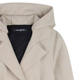 Karl Lagerfeld - Z31126-192 – Trench color piedra con capucha y forro de sarga repelente al agua - Niña