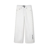 Karl Lagerfeld - Z31127-195 – Pantalones color crudo de sarga de algodón con tachuelas metalizadas - Niña
