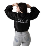 Karl Lagerfeld - Z31131-09B – Cazadora negra con mangas plisadas y forro y cierre de cremallera - Niña