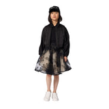 Karl Lagerfeld - Z31131-09B – Cazadora negra con mangas plisadas y forro y cierre de cremallera - Niña