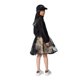 Karl Lagerfeld - Z31131-09B – Cazadora negra con mangas plisadas y forro y cierre de cremallera - Niña